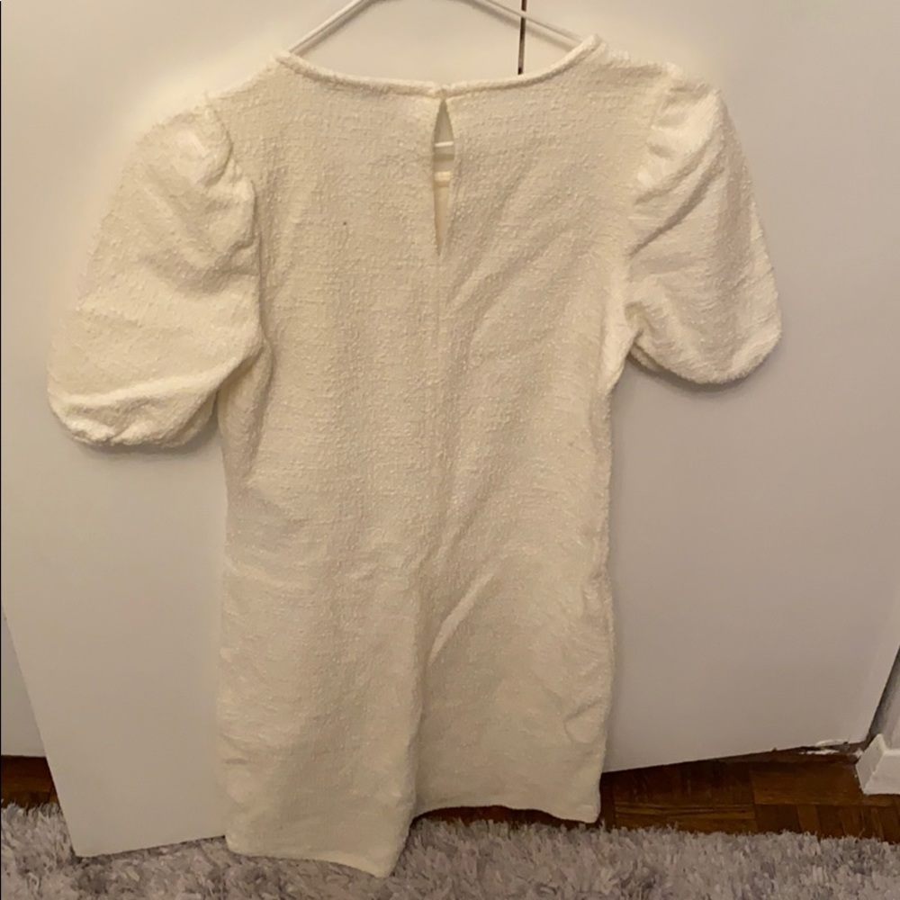 NWOT Zara Small White TEXTURED DRESS WITH VOLUME - Picture 5 of 15